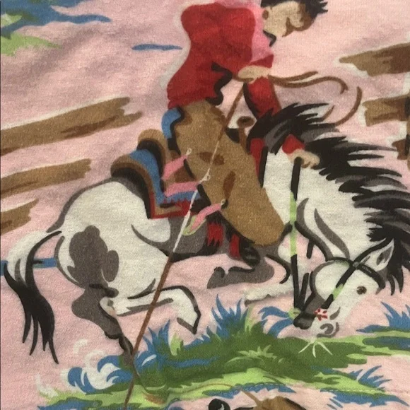 Nick & Nora Pink Western Print Pajama Top size small 3/2010